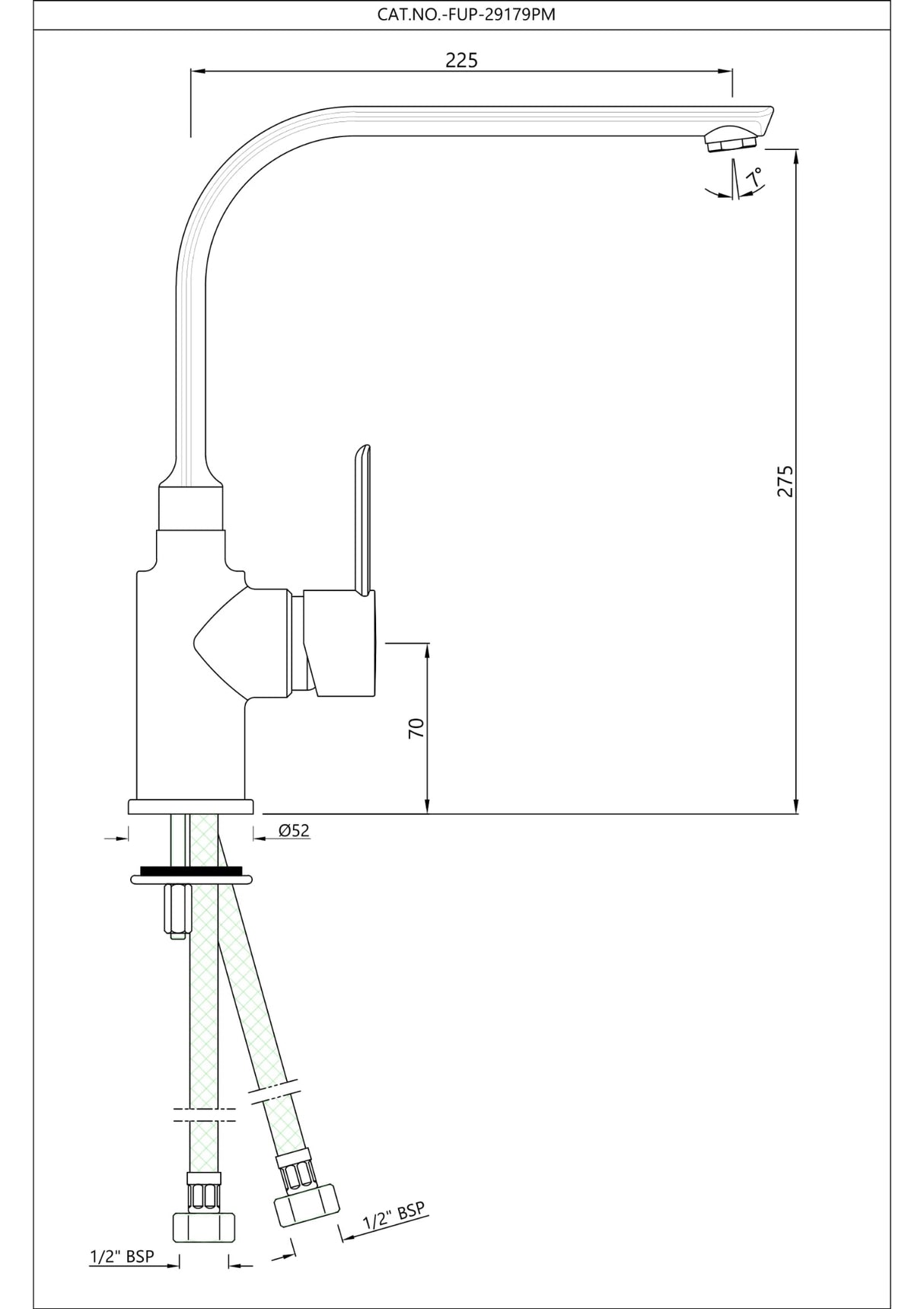 Side Single Lever Sink Mixer - Gold Bright PVD