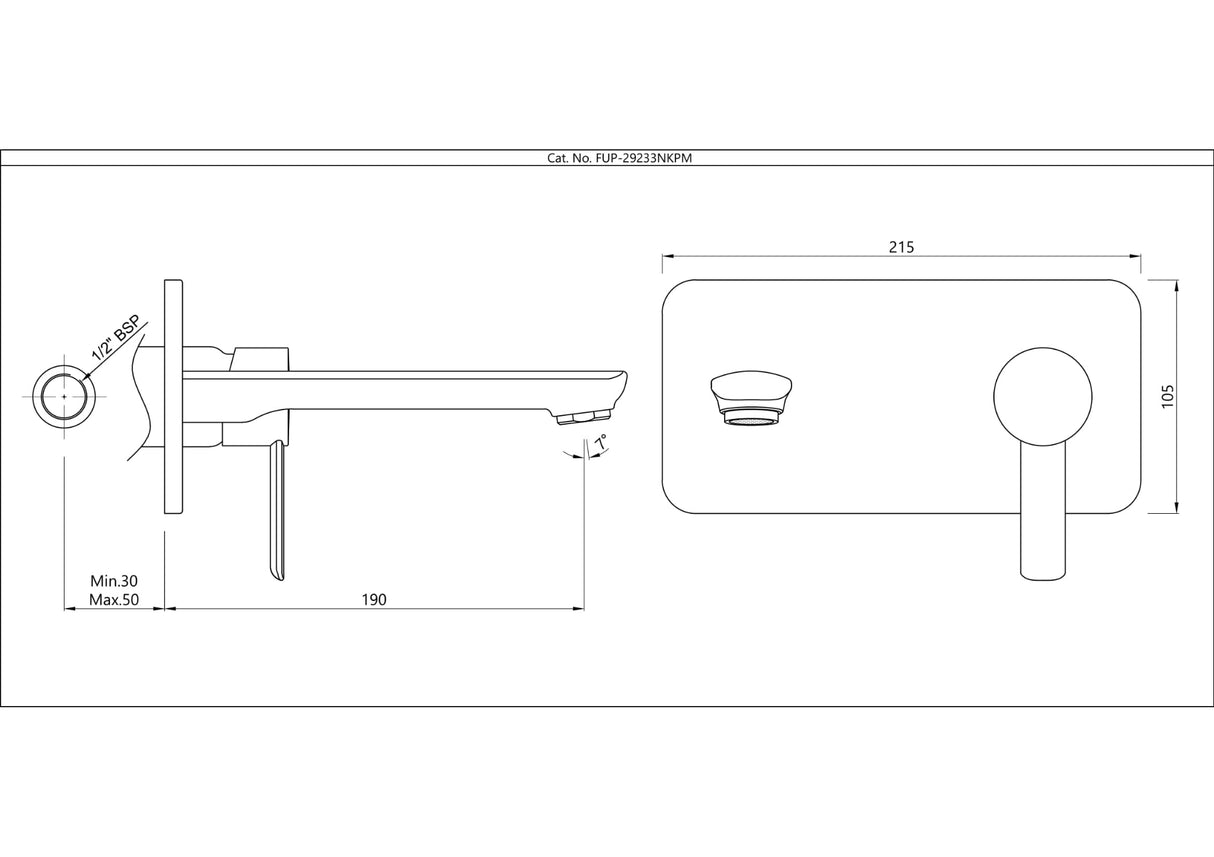 Exposed Part Kit of Single Lever Basin Mixer - Gold Bright PVD