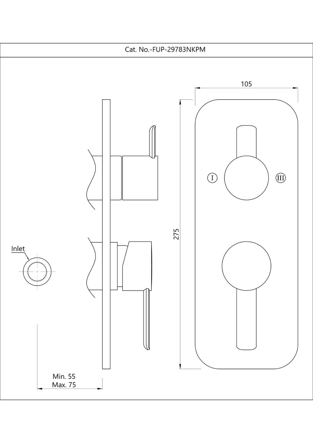 Aquamax Exposed Part Kit of Single Lever Shower Mixer - Gold Bright PVD