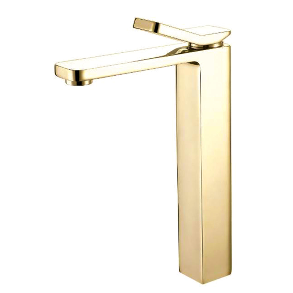 Single Lever Basin Mixer Faucet Without Waste High ( Brushed Gold)