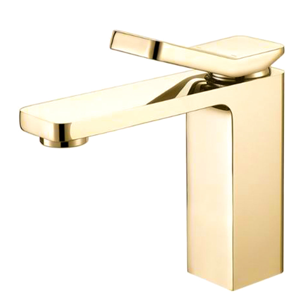 Single Lever Basin Mixer Faucet Without Waste Short ( Brushed Gold)