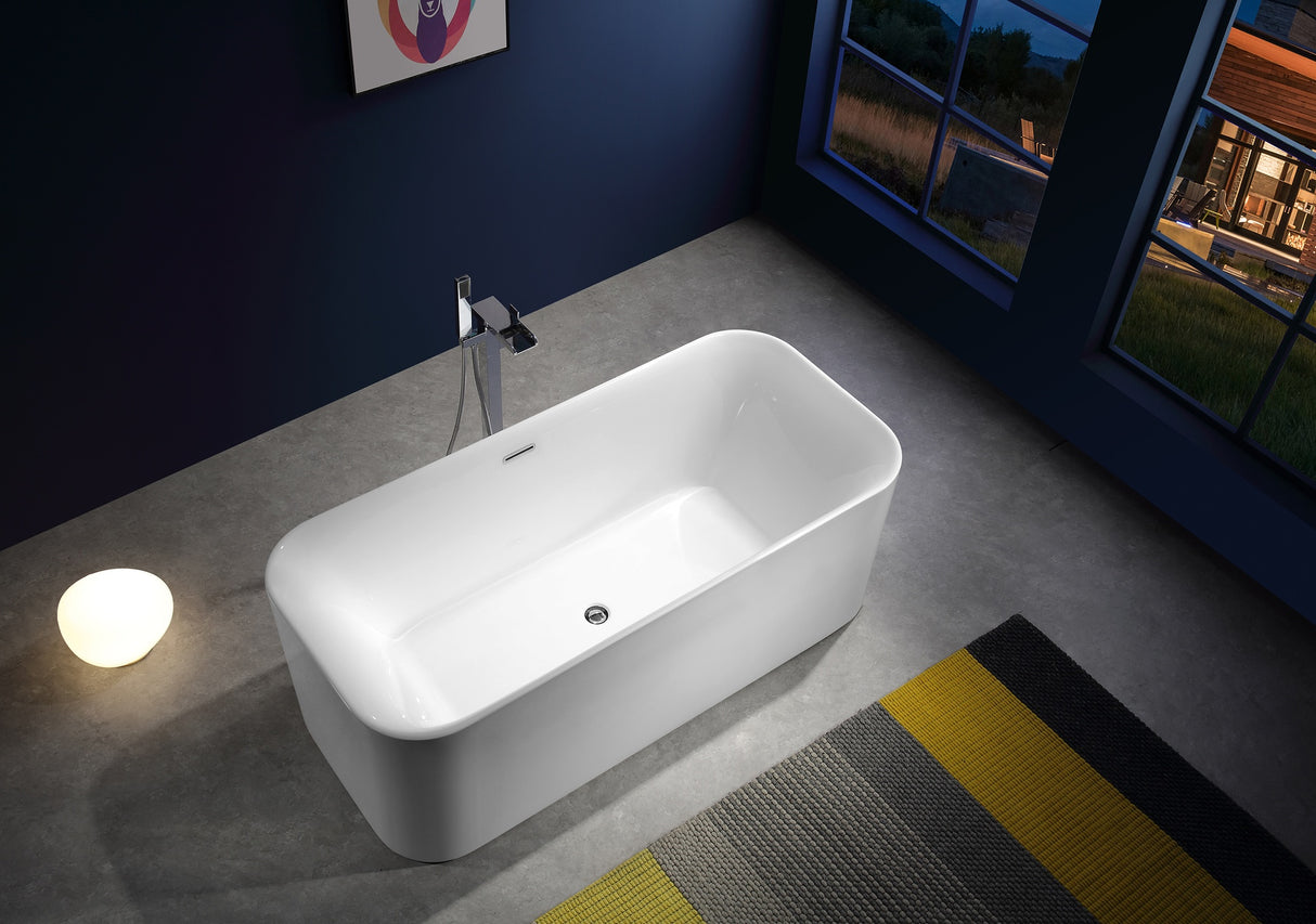 Freestanding Bathtub With Overflow W/o Mixer