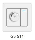 G5 1 Gang 1 Way with Fan Dimmer, 500W - Glossy White 511-GL