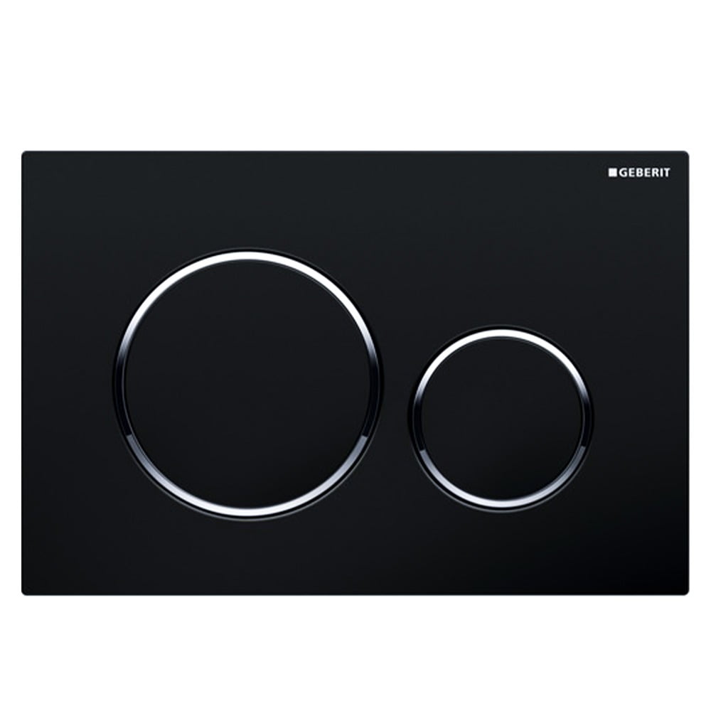 Geberit Sigma20 Actuator Plate For Dual Flush – Black & Bright Chrome-plated