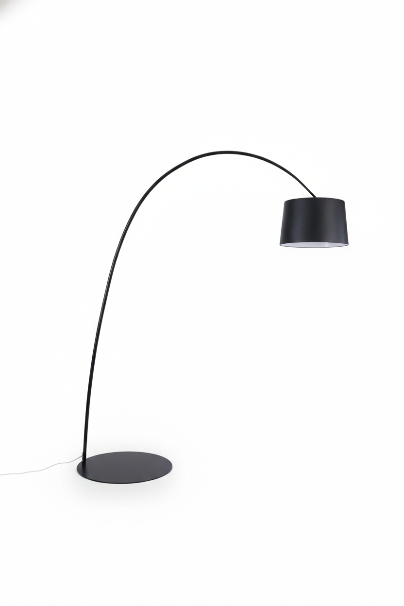 Floor lamp-733F-L1700 W600 minH1750 maxH2200-Black-Aluminum+Fabric