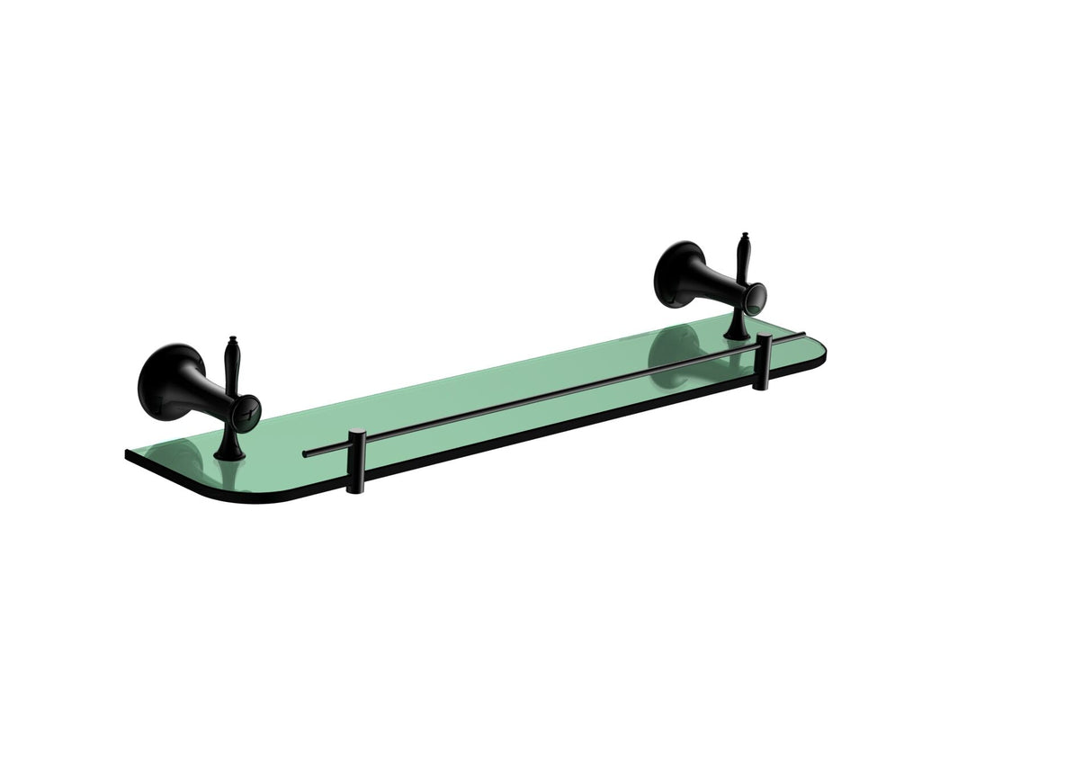 Glass Shelf with Bracket BLACK MATT