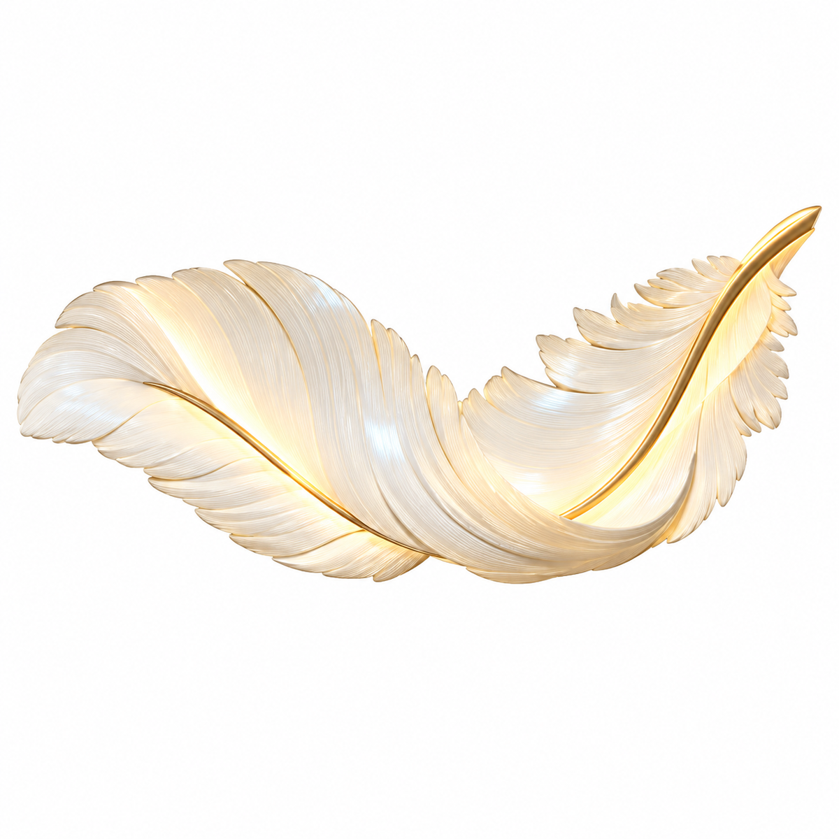 Modern Decorative White Feather Design Led Wall Light