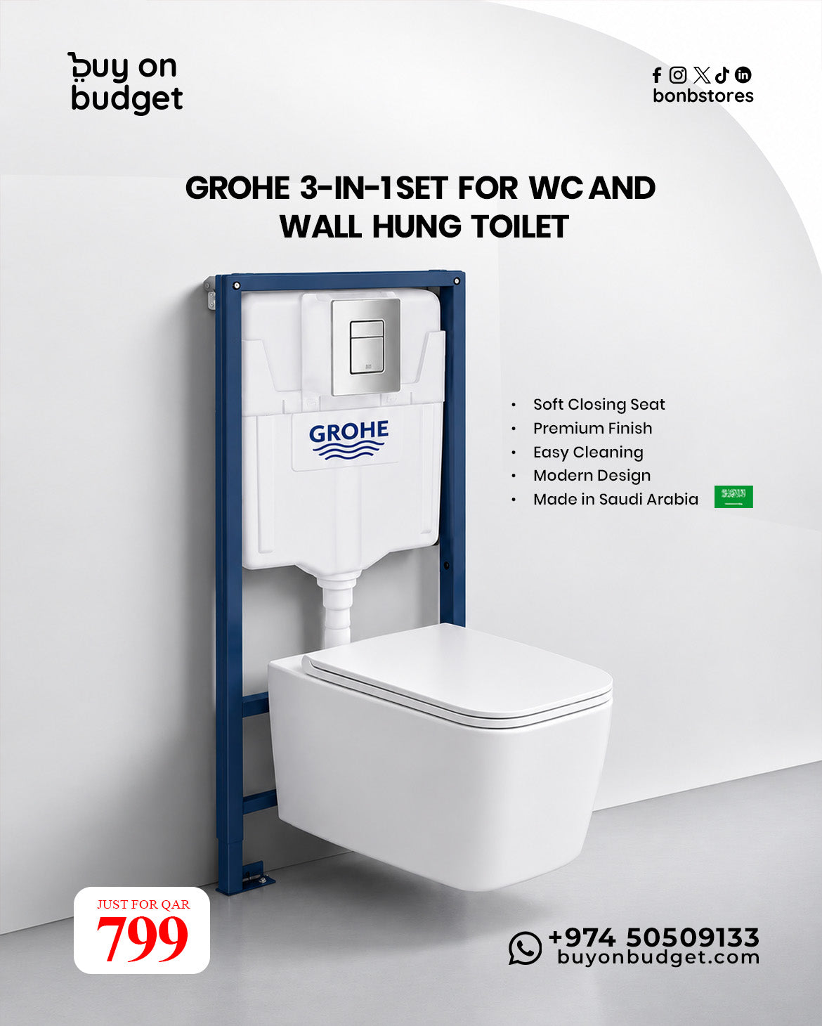 Grohe Rapid SL 3-in-1 Set + Wall Hung Toilet 4088