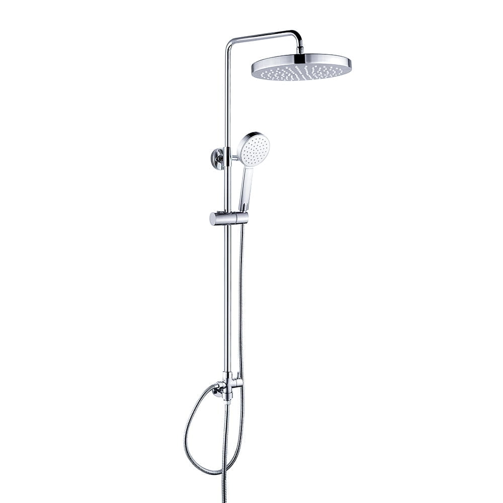 Brass Divert Ss Pipe With Plastic 8 Inch Shower Head And Small Plastic Hand Shower