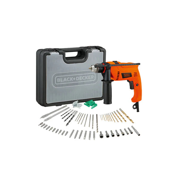 Black+Decker Hammer Dril With 50 Pieces Accessories Bit Set