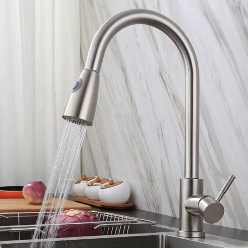 Kitchen Sink Mixer 13019 Pull-Out – 360° Rotation Matte Chrome Finish