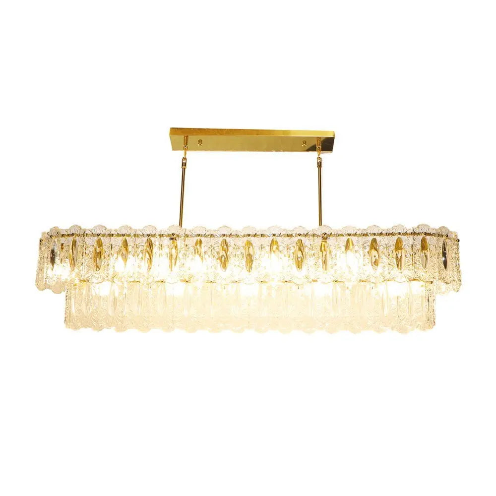 Modern Luxury Rectangular Glass Chandelier Hanging Lights BoB Lights