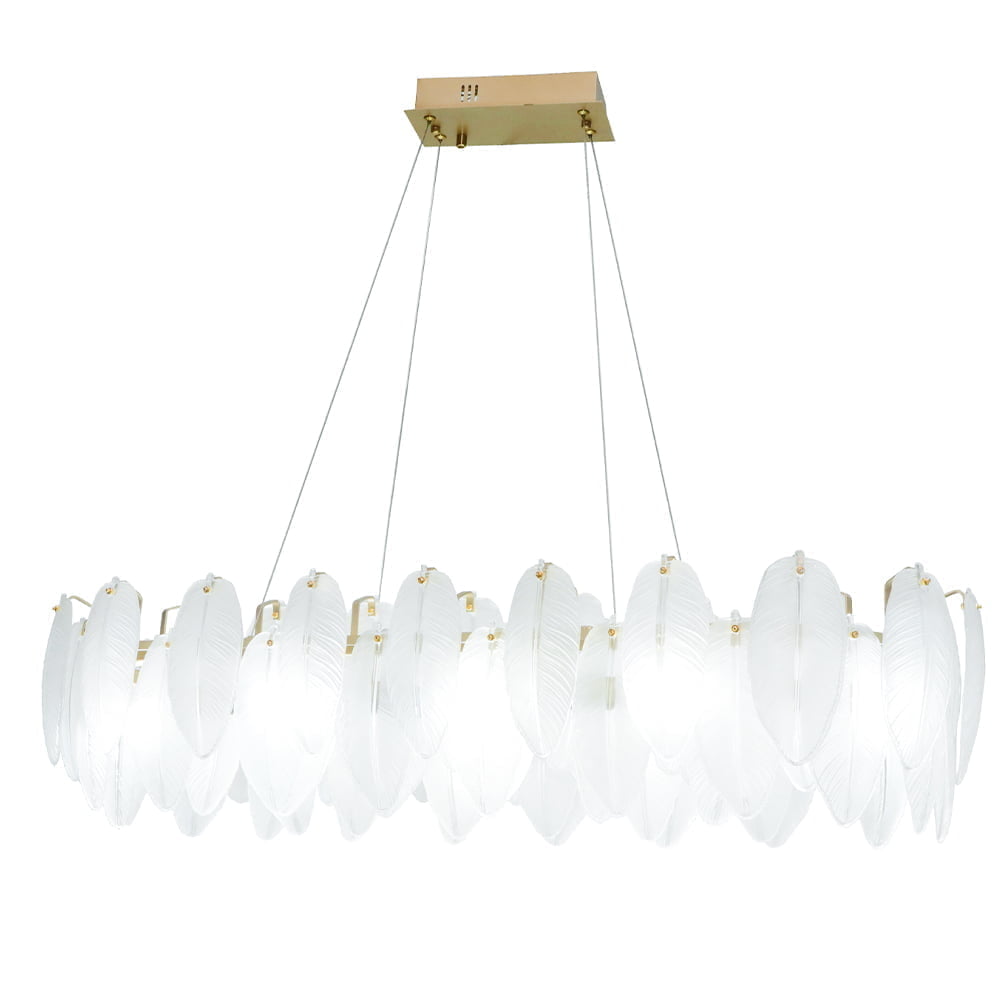 Modern Luxury Rectangular Crystal Led Chandelier Hanging Lights - Omk8871 (l100xw40)