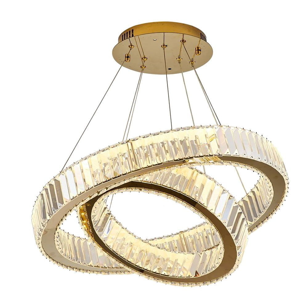 مصباح معلق فاخر وعصري من طبقتين من الكريستال بتقنية LED - Omd5051(820085) 600+400