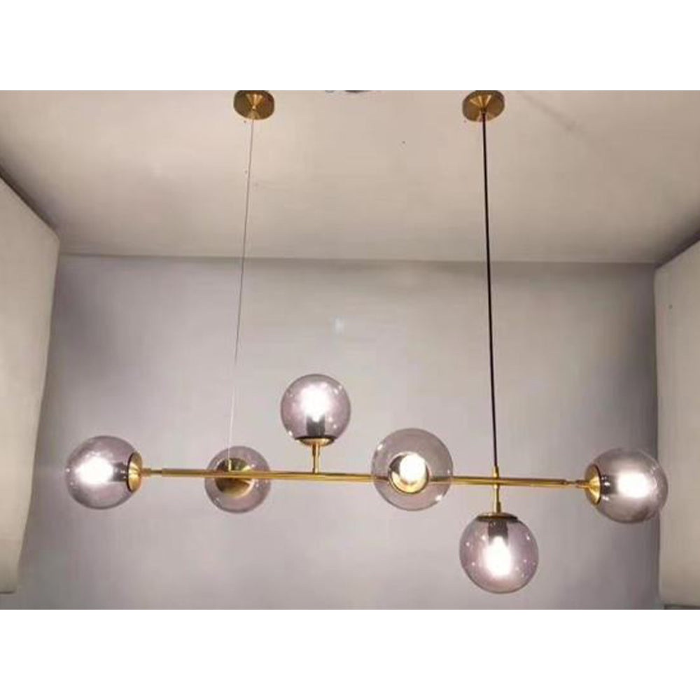 Hanging Glass Light Gold Brass