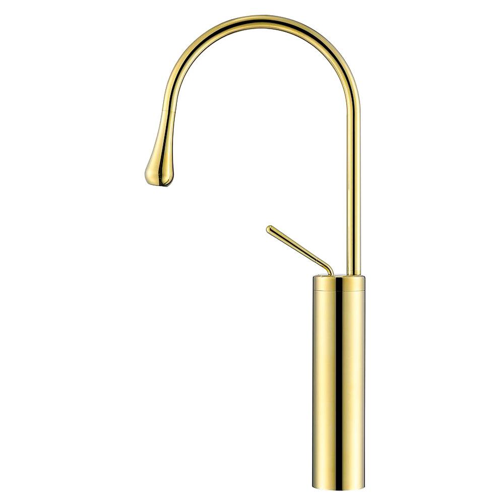 High-leg Basin Mixer - Brushed Gold
