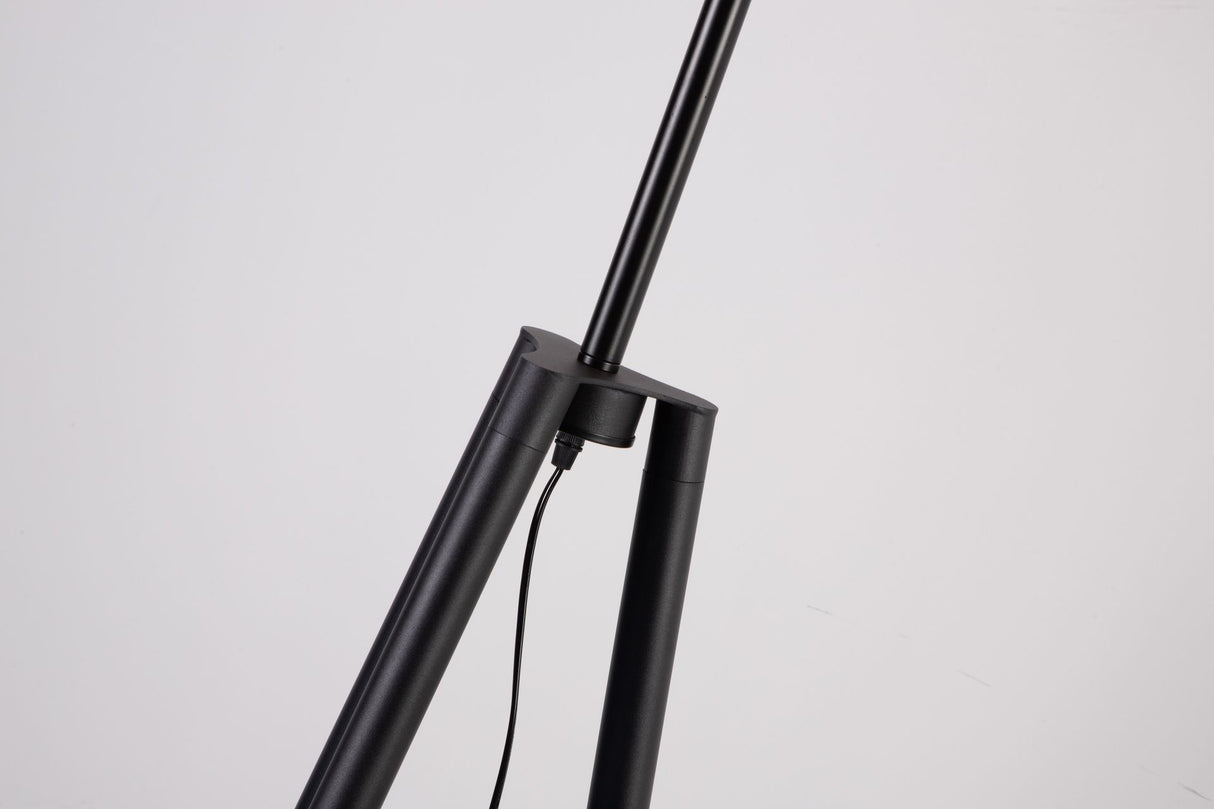 Floor lamp-SM2289F-A-D555×H1700-Black-Aluminum+Rattan