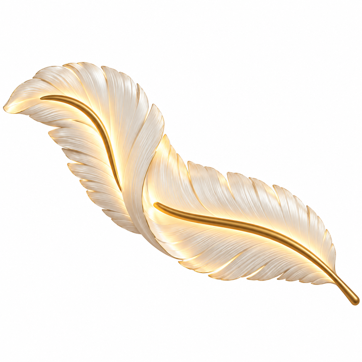 Modern Decorative White Feather Design Led Wall Light