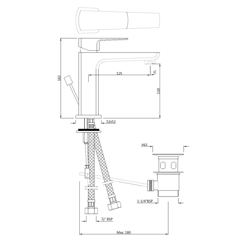 Single Lever Basin Mixer with Popup Waste - Chrome