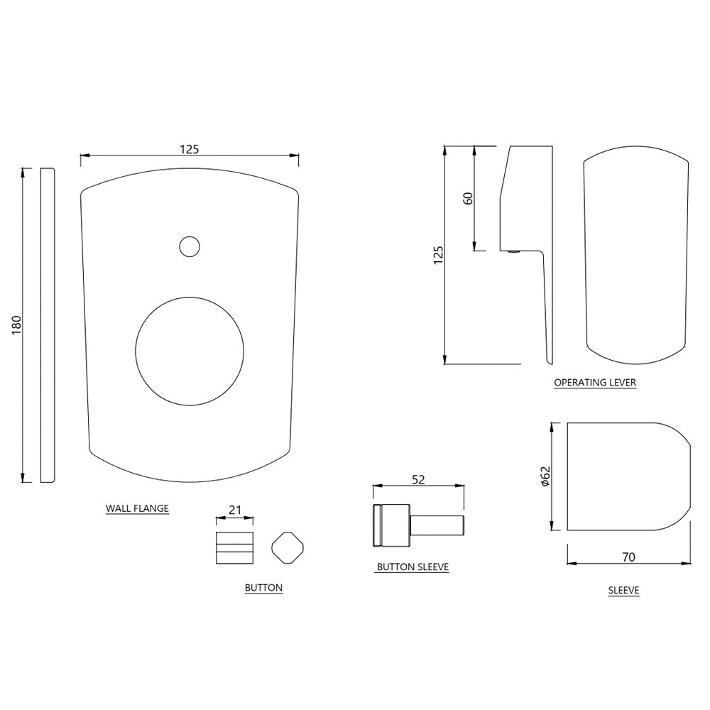 Single Lever Exposed Parts Kit of Hi-flow Diverter - Chrome