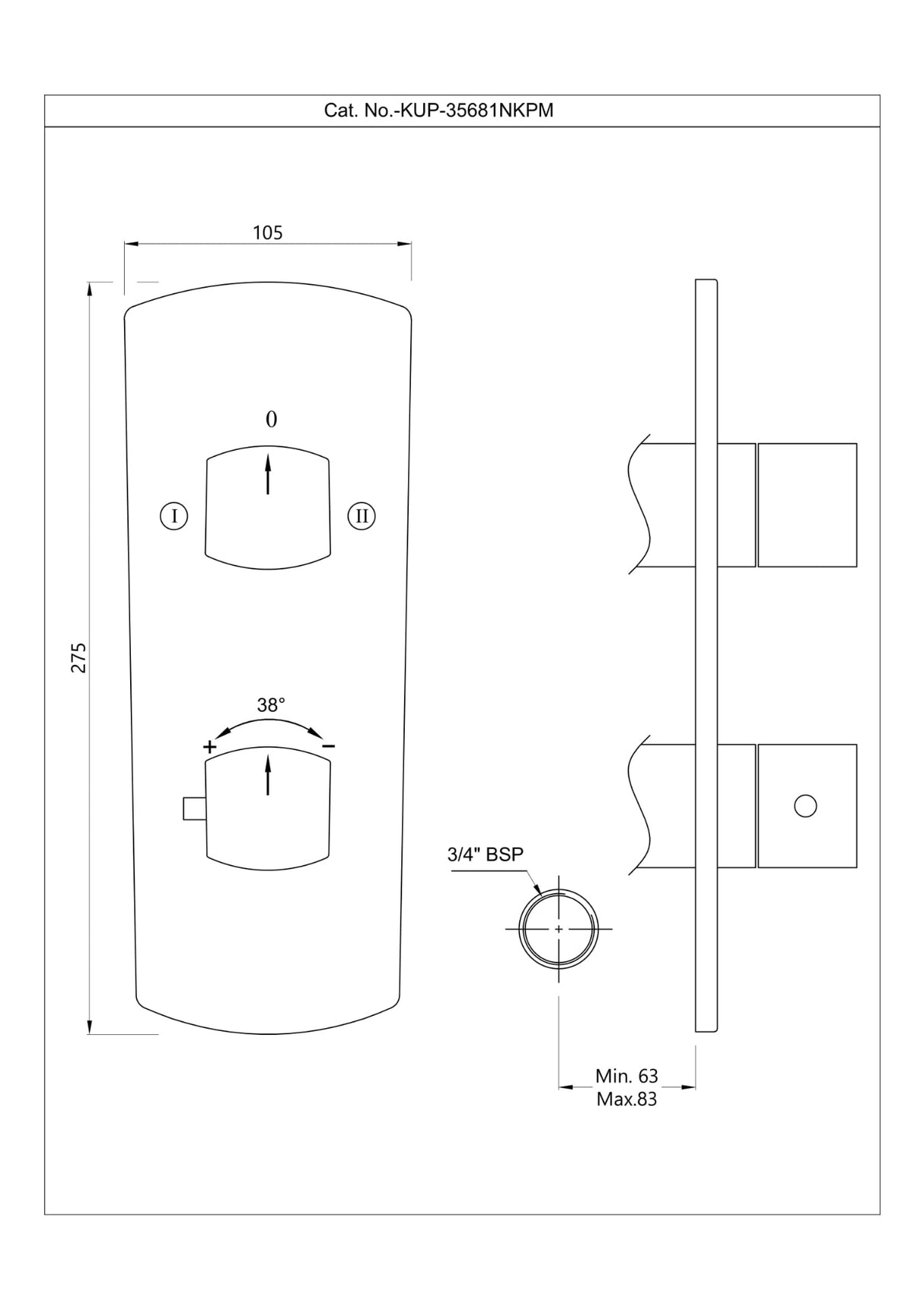 Aquamax Exposed Part Kit of Thermostatic Shower Mixer - Chrome