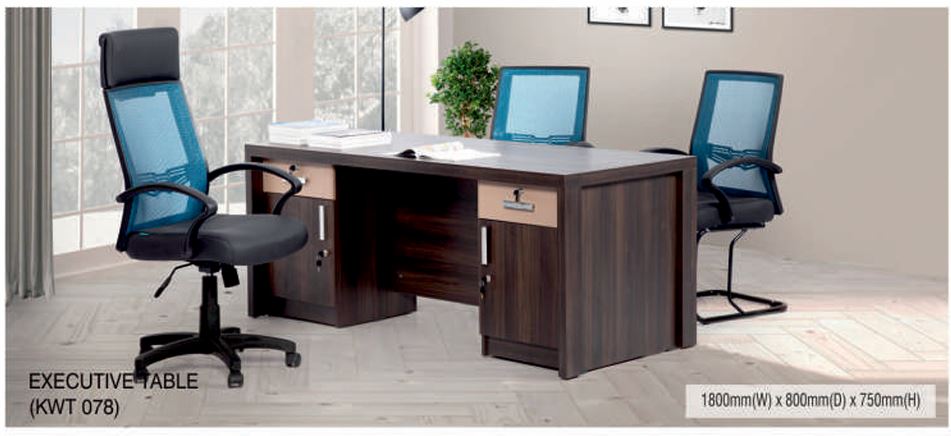 KWT 078 Executive Table with Side Storage – 180×80×75 cm