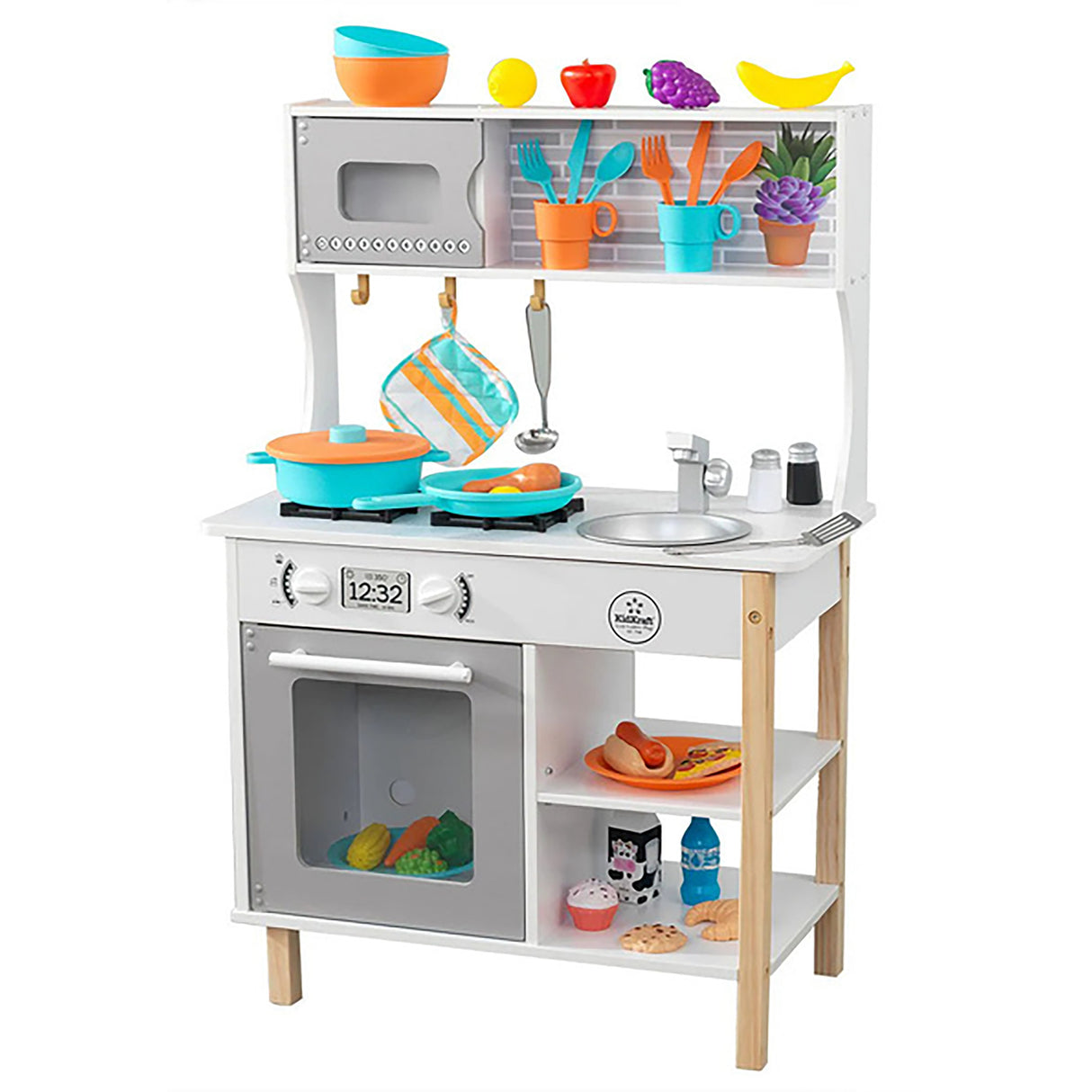 KidKraft All Time Play Kitchen with Accessories – Kids’ Pretend Play Kitchen Set