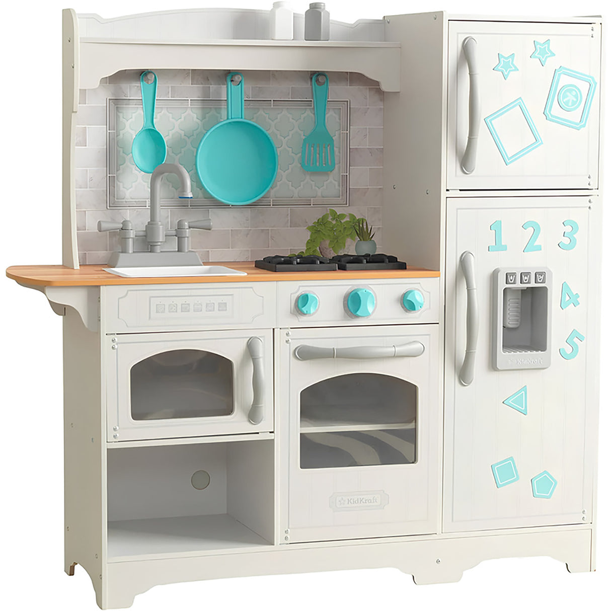 KidKraft Countryside Play Kitchen – Wooden Pretend Kitchen Set for Kids