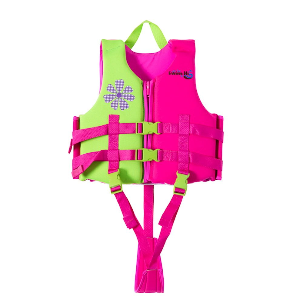 Kids Swimming Life Jacket Green & Pink Color (large)