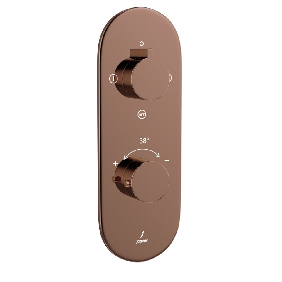 Aquamax Exposed Part Kit of Thermostatic Shower Mixer with 2-way diverter - Blush Gold PVD