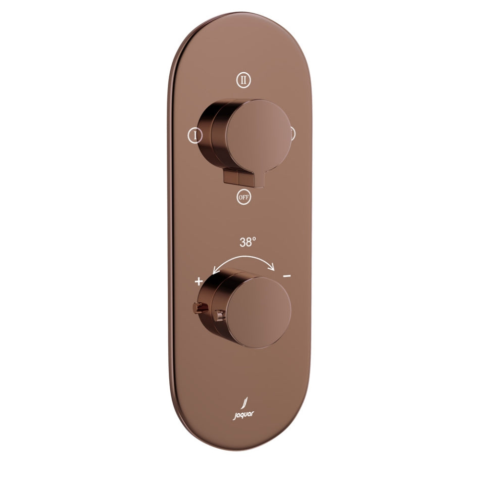 Aquamax Thermostatic Shower Mixer With 3-Way Diverter - Blush Gold PVD