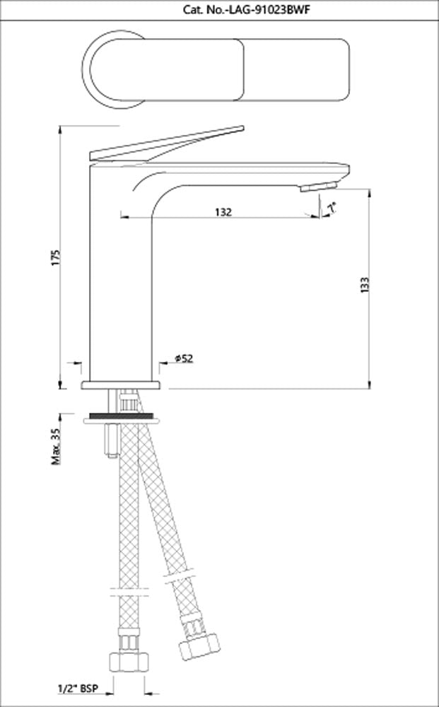 Single Lever Extended Basin Mixer - Blush Gold PVD