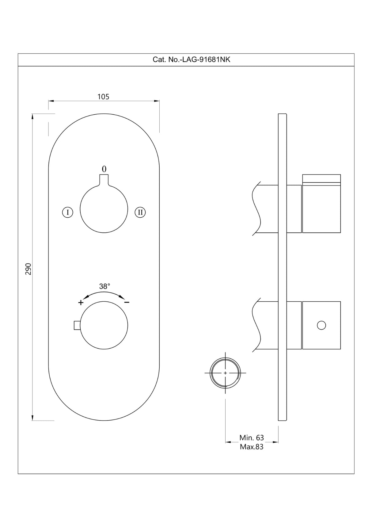 Aquamax Exposed Part Kit of Thermostatic Shower Mixer with 2-way diverter - Blush Gold PVD