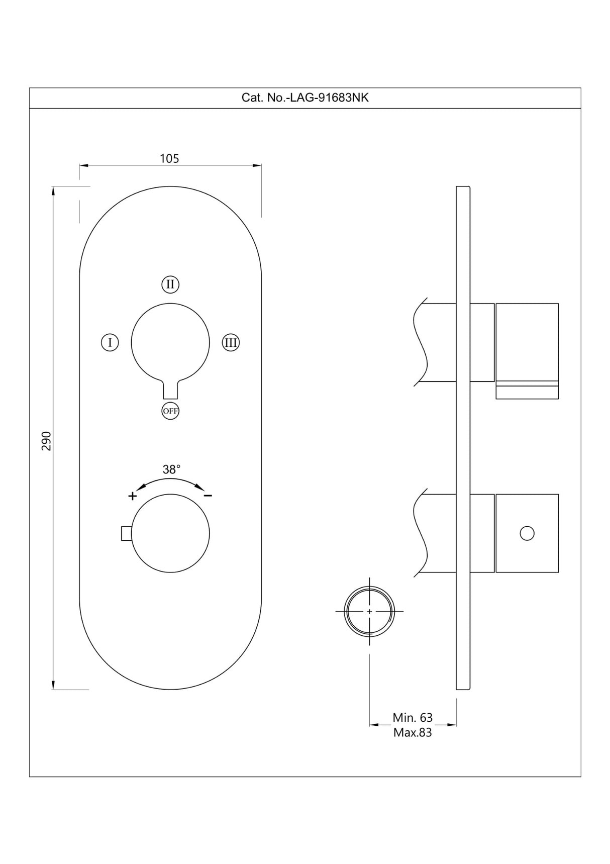 Aquamax Thermostatic Shower Mixer With 3-Way Diverter - Blush Gold PVD
