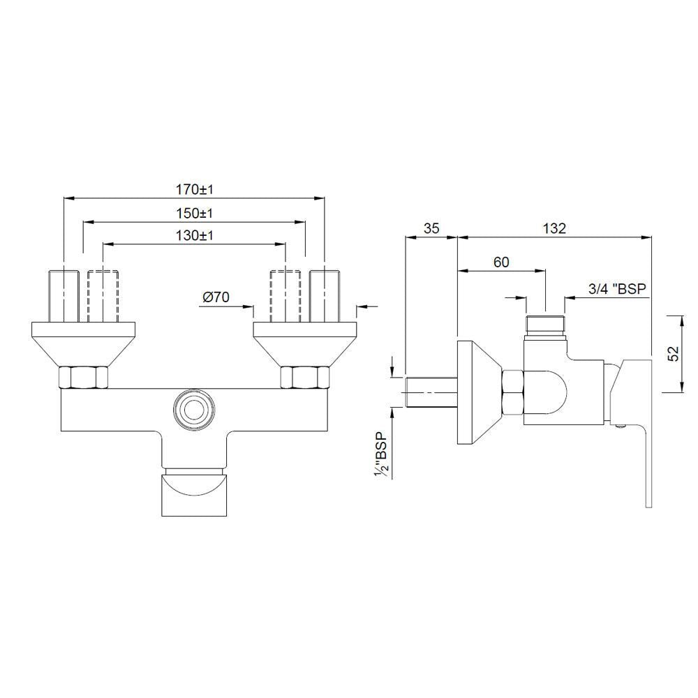 Single Lever Exposed Shower Mixer