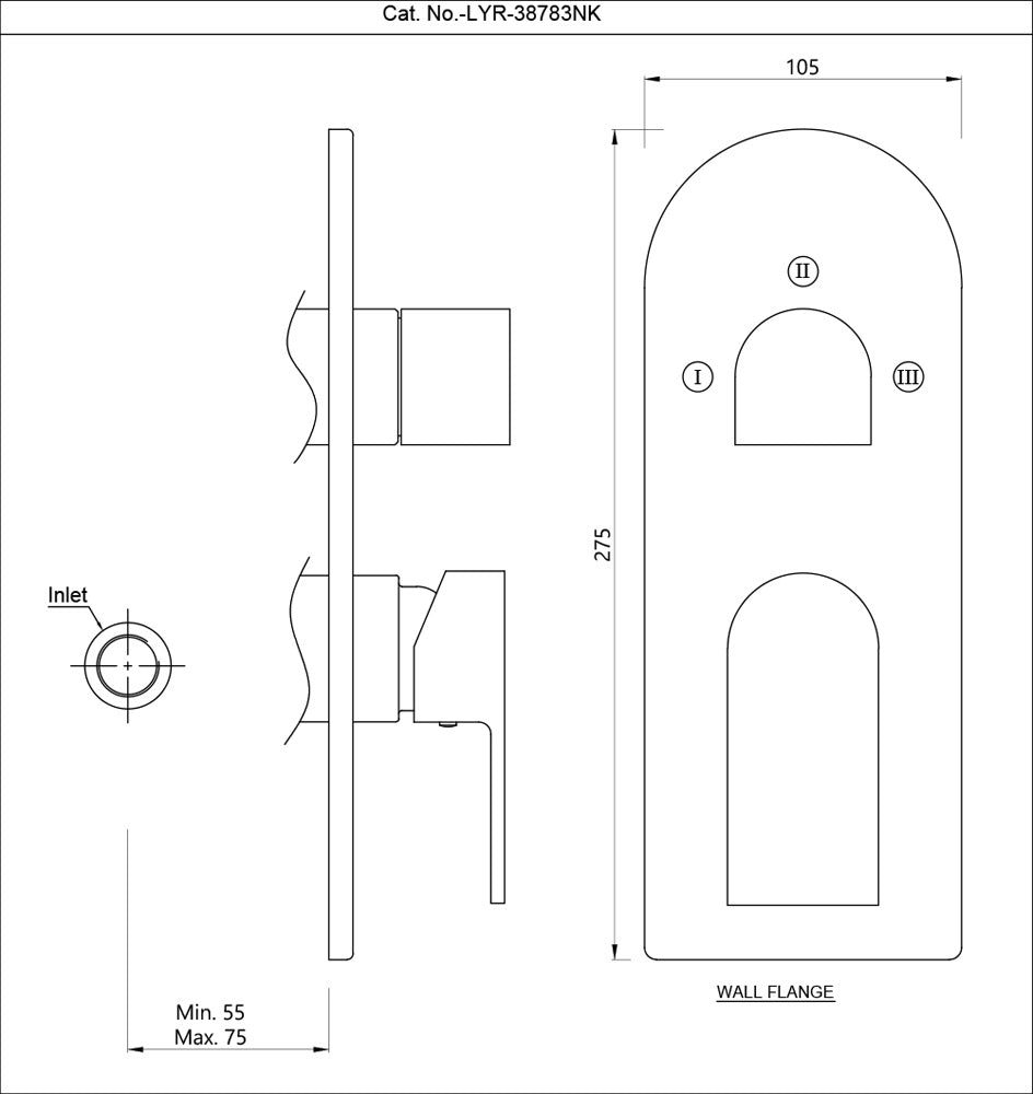 Aquamax Exposed Part Kit of Single Lever Shower Mixer