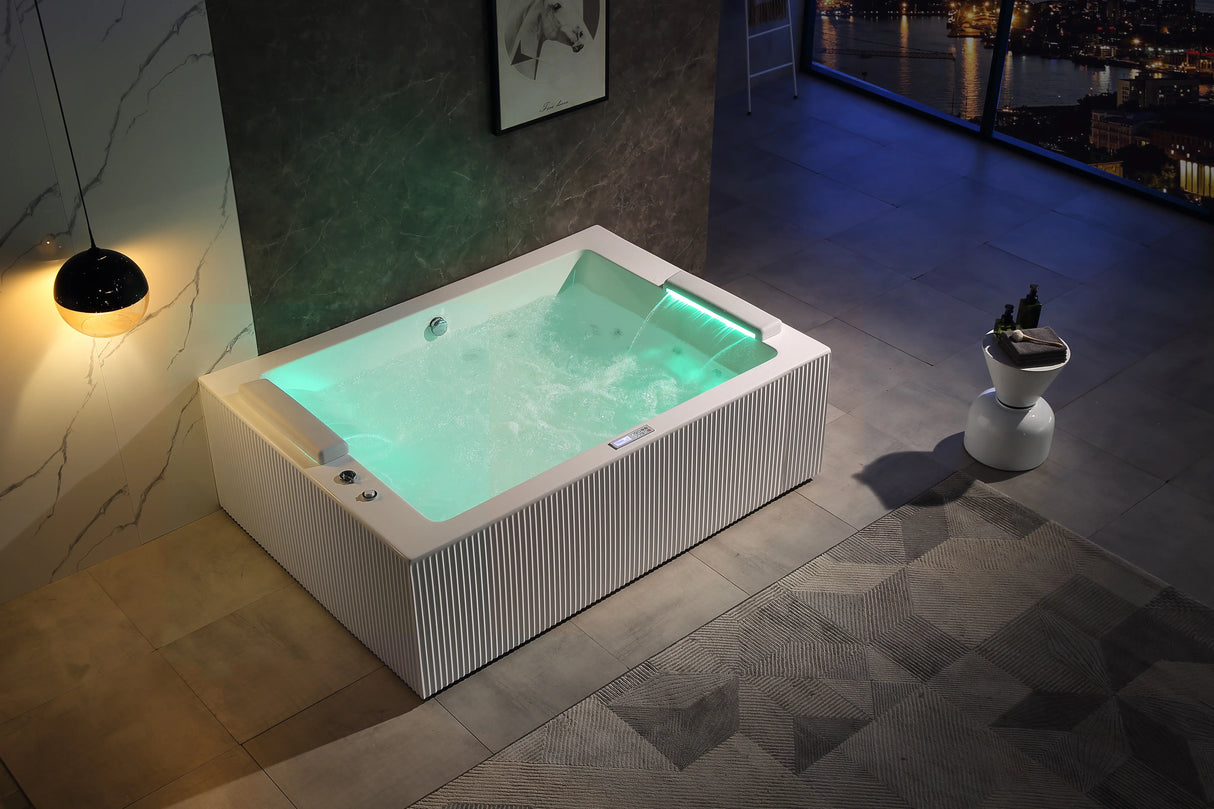 MASSAGE BATHTUB-YC-2029-2000*1430*630-Glossy White (with drainage)