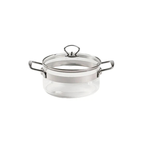 Belissam 2.5L Borosilicate Glass Cooking Pot with Lid