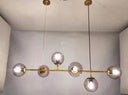 MLA6627G Hanging Glass Light Gold L1200mm Brass Metal+Grey Glass