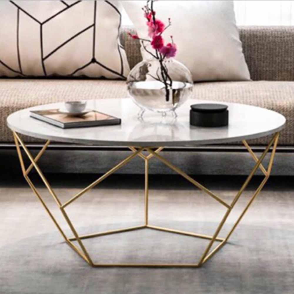 Metal Base W/scagliola Top Dia - Black