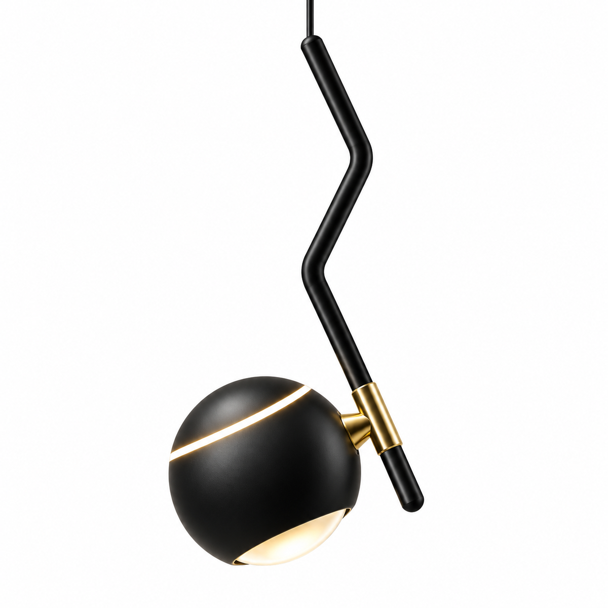 مصباح معلق عصري أسود كروي الشكل مزود بإضاءة LED - 8896p (8 واط) D120