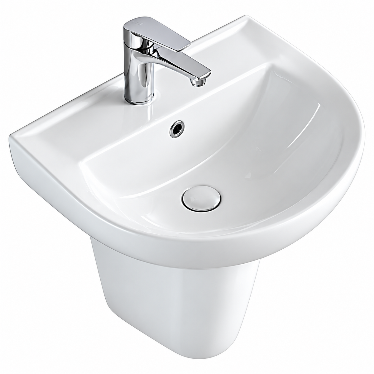 5018 - 555*450*500 Wall Hung Basin Glossy White (167340)