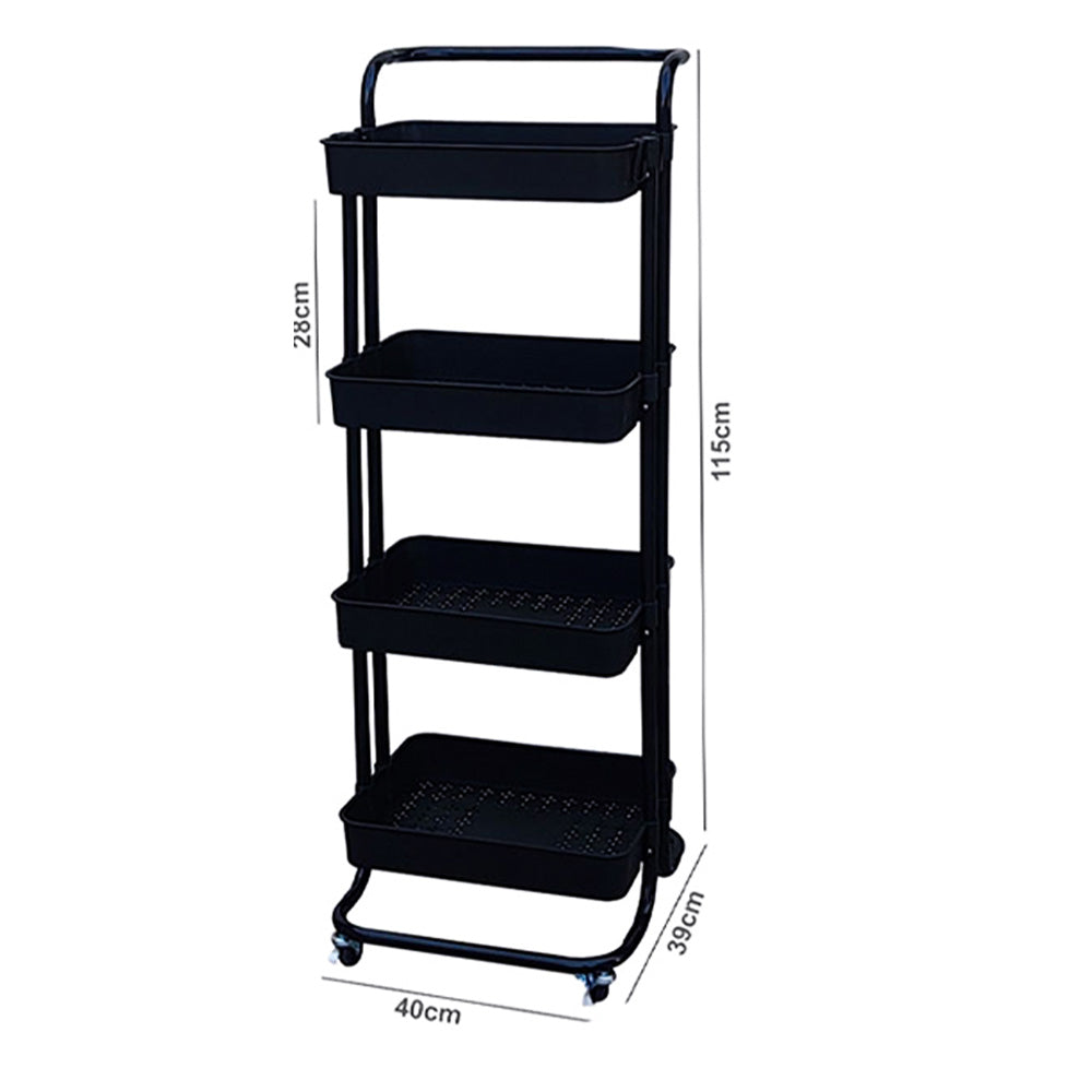 Multi-purpose 4 Tier Rolling Storage Organizer Rack