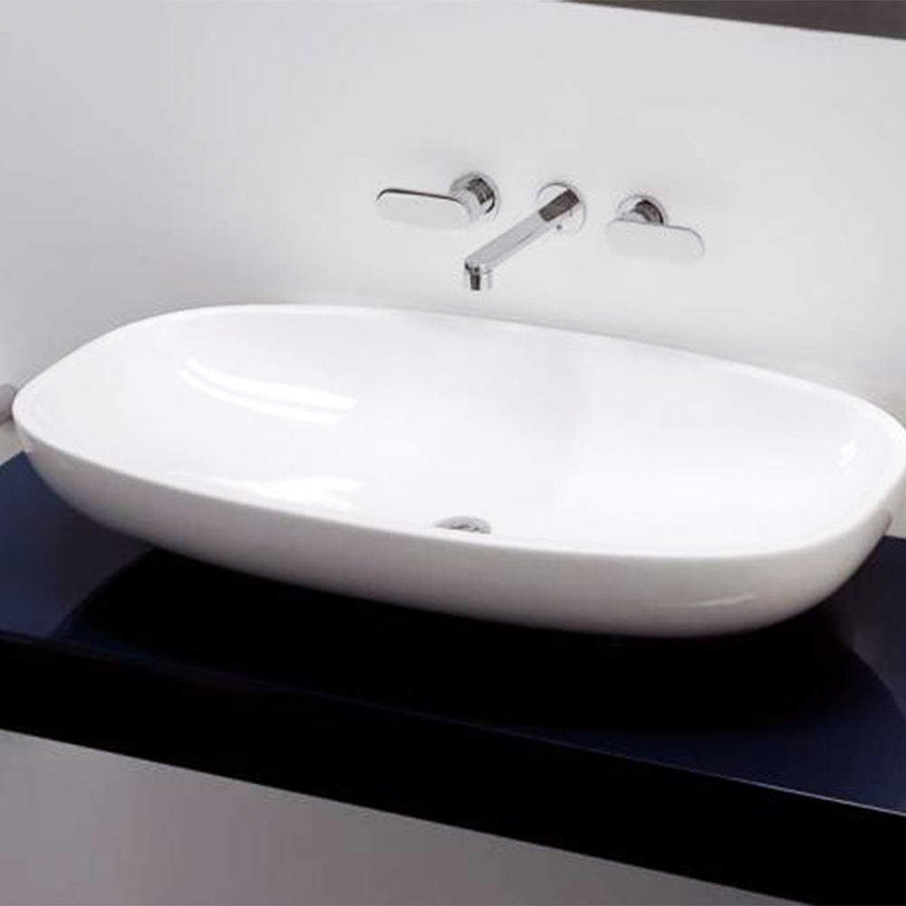 White Glossy Counter Top Wash Basin