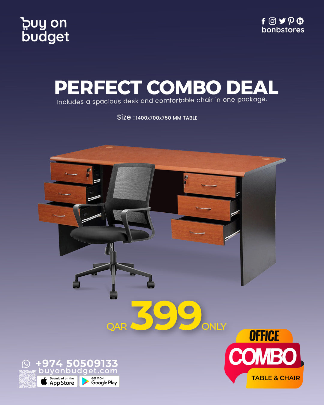 Office Table & Chair Combo