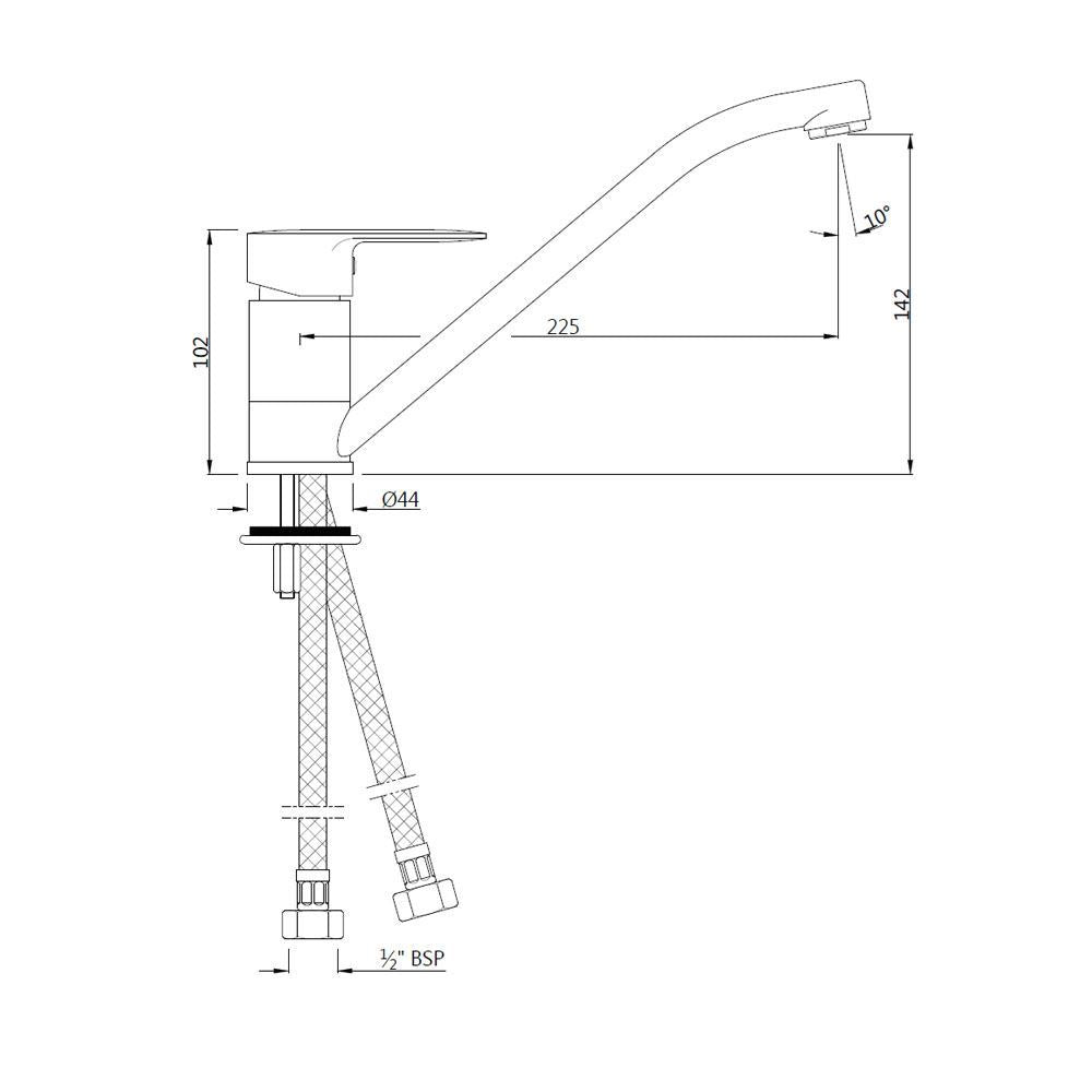 Single Lever Sink Mixer with Swinging Spout - Chrome