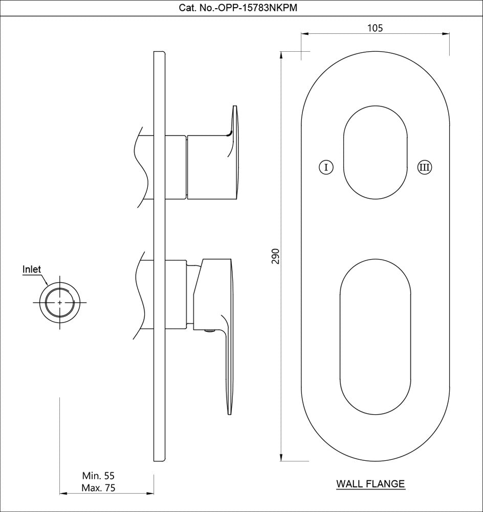 Aquamax Exposed Part Kit of Single Lever Shower Mixer -Chrome