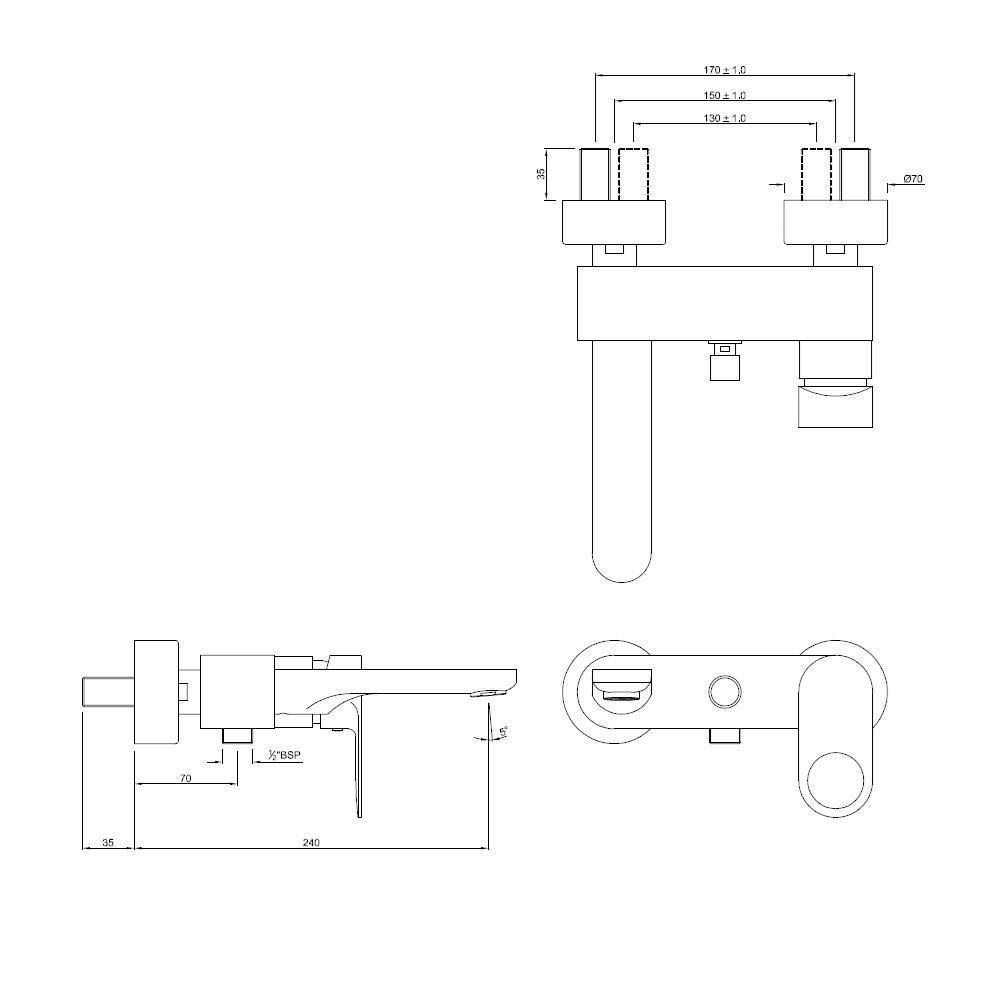 Single Lever Wall Mixer - Chrome