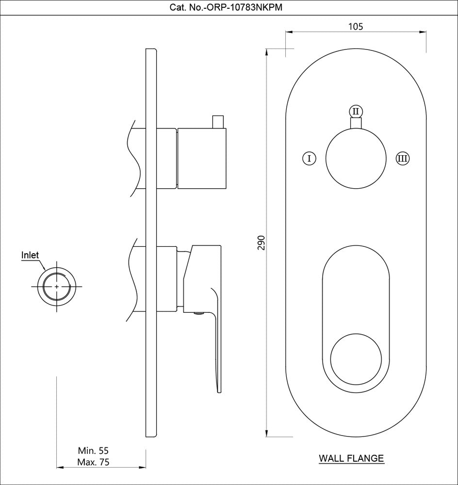 Aquamax Exposed Part Kit of Single Lever Shower Mixer - Chrome