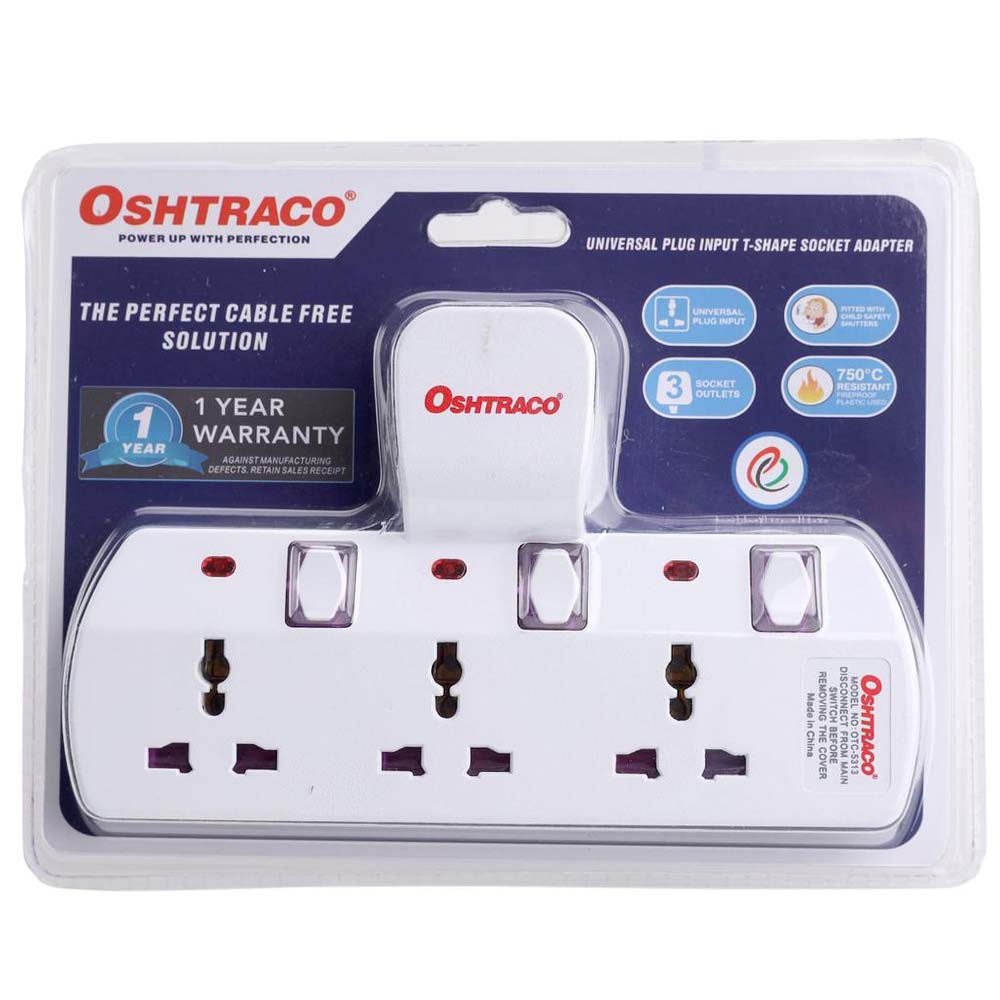 Oshtraco 3-way Switched Uni-t Socket